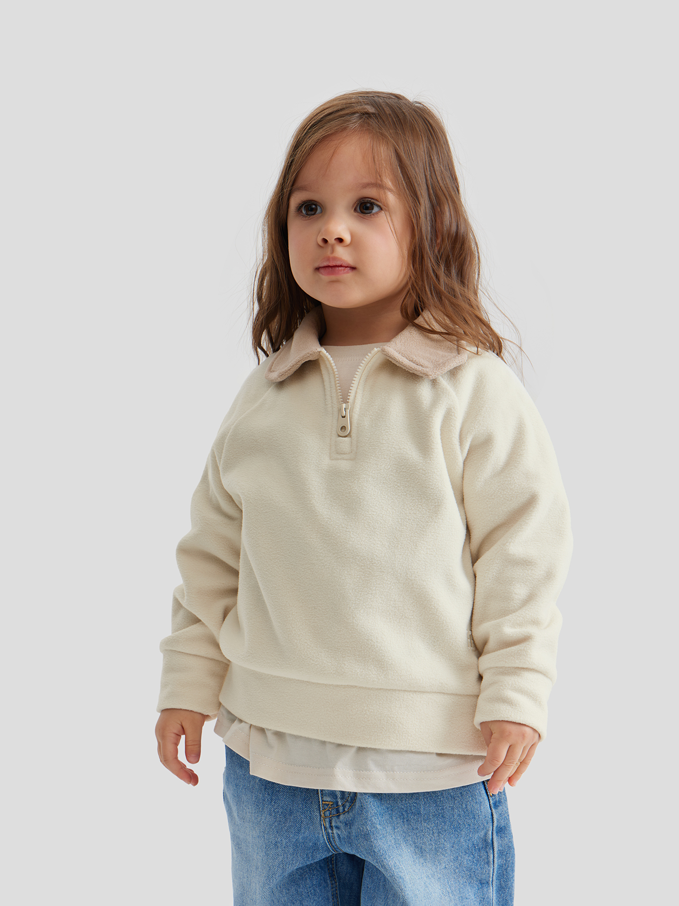 Джемпер флисовый модель «поло» детский