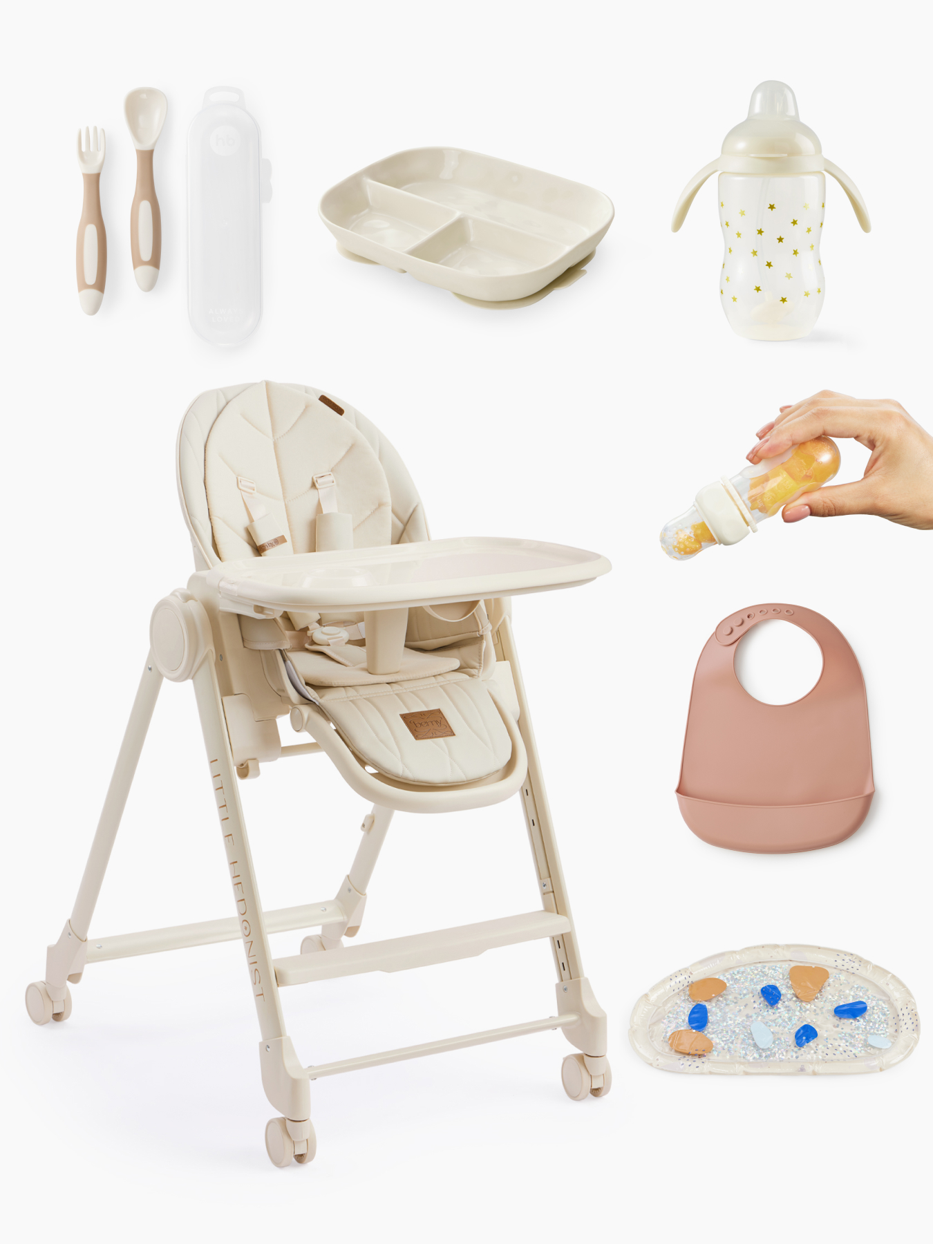 Набор со стульчиком для кормления BERNY LUX beige new