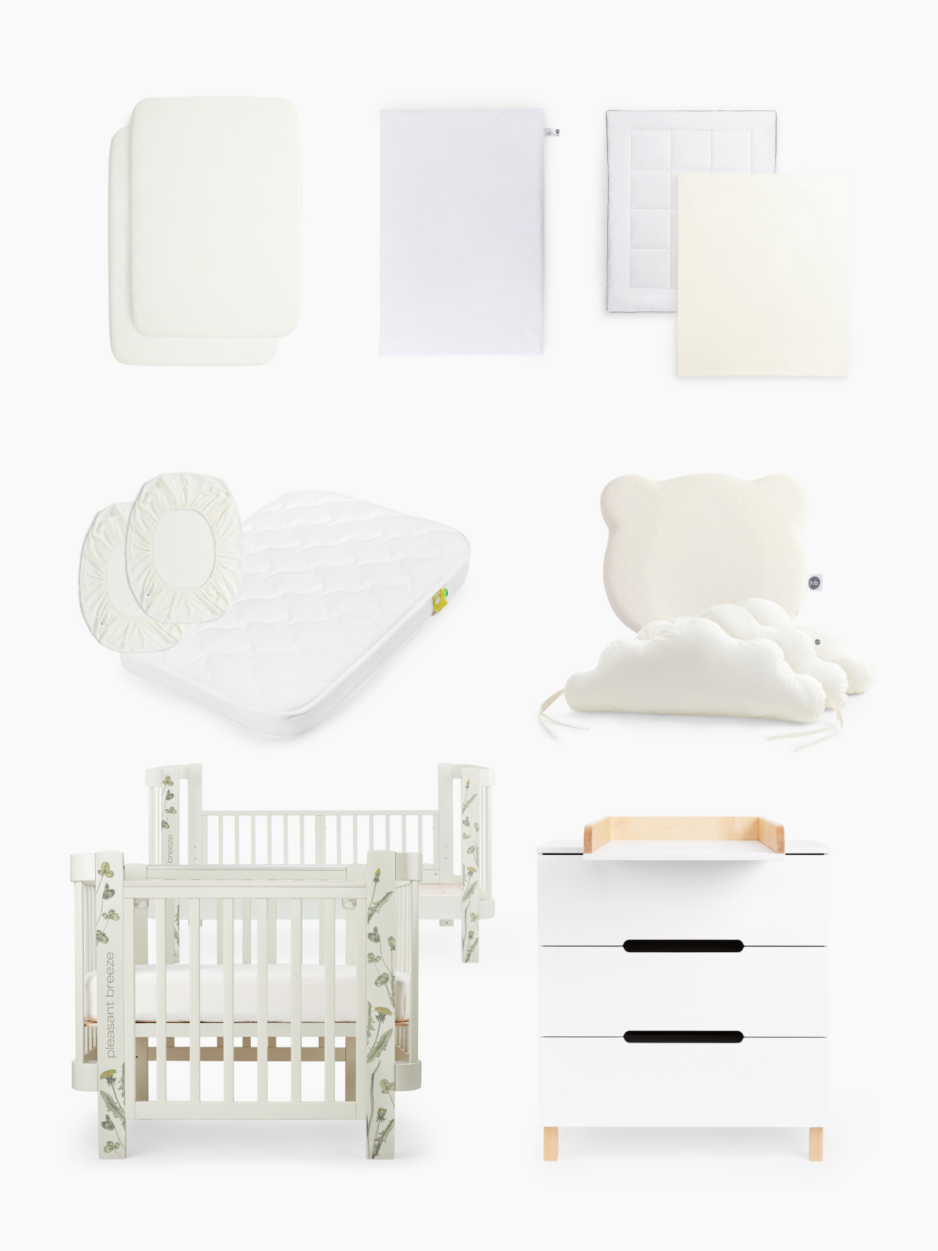 Кроватка-трансформер+комод LOVE 9 предметов