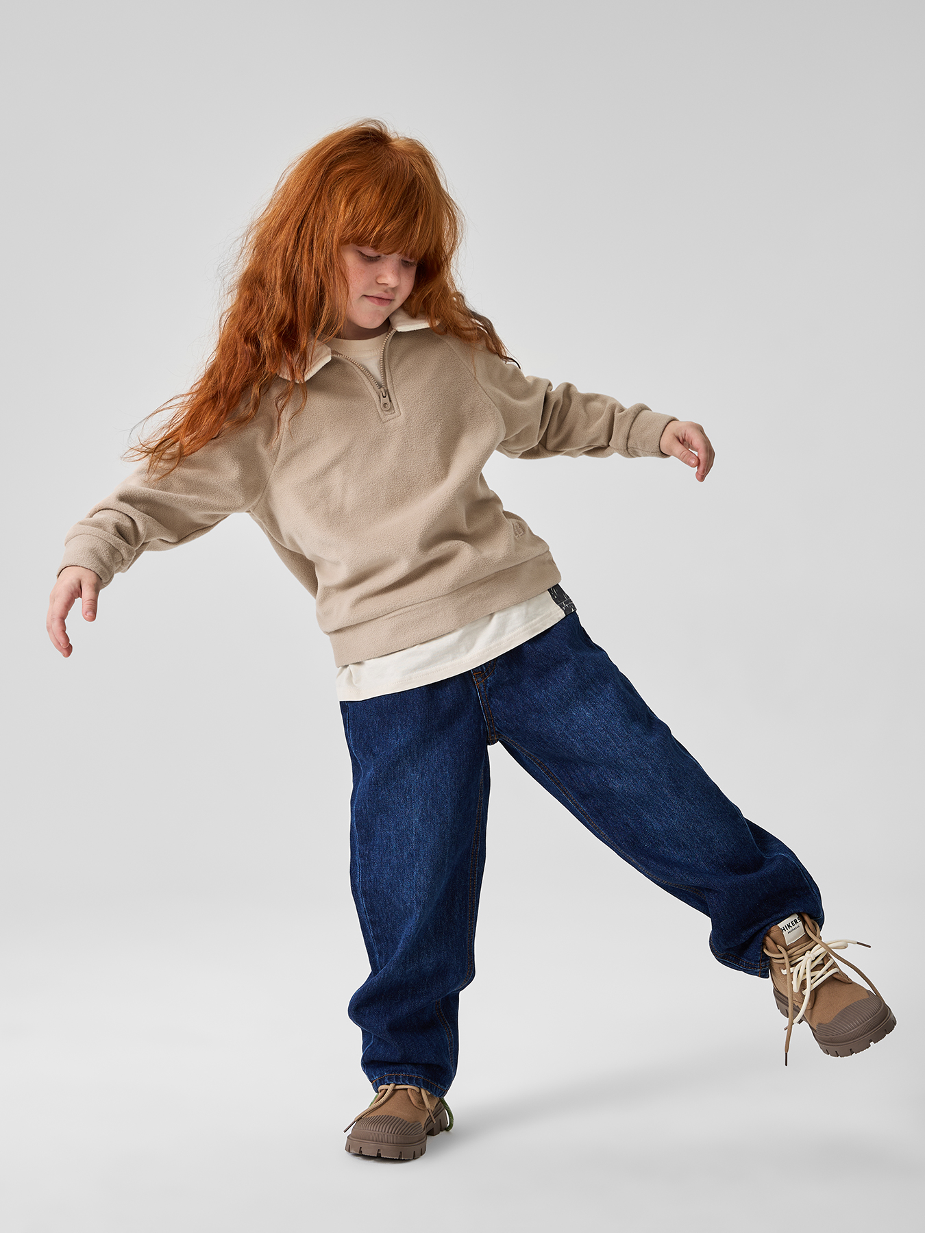 Джемпер флисовый модель «поло» детский