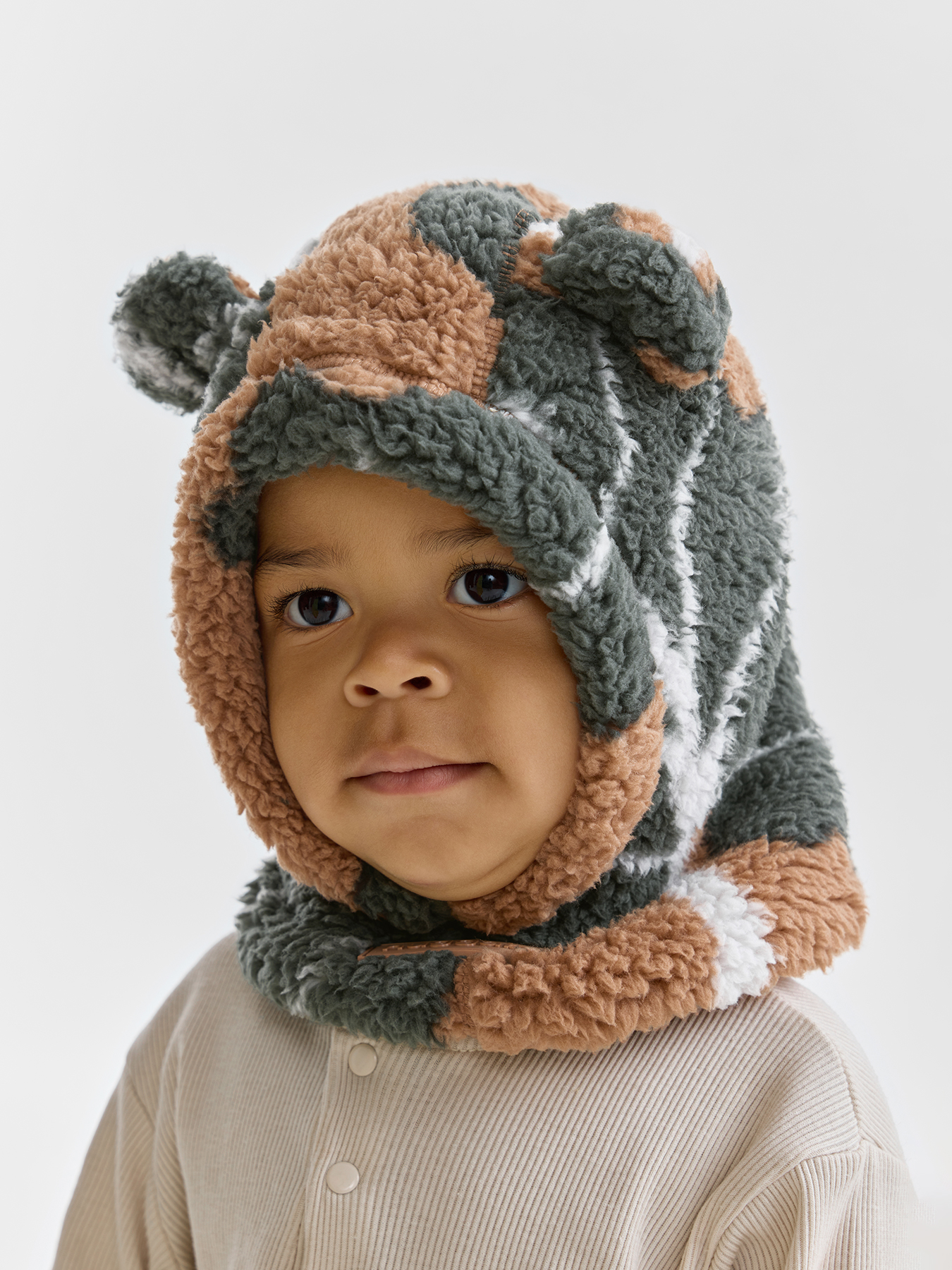 Шапочка-шлем детская флисовая