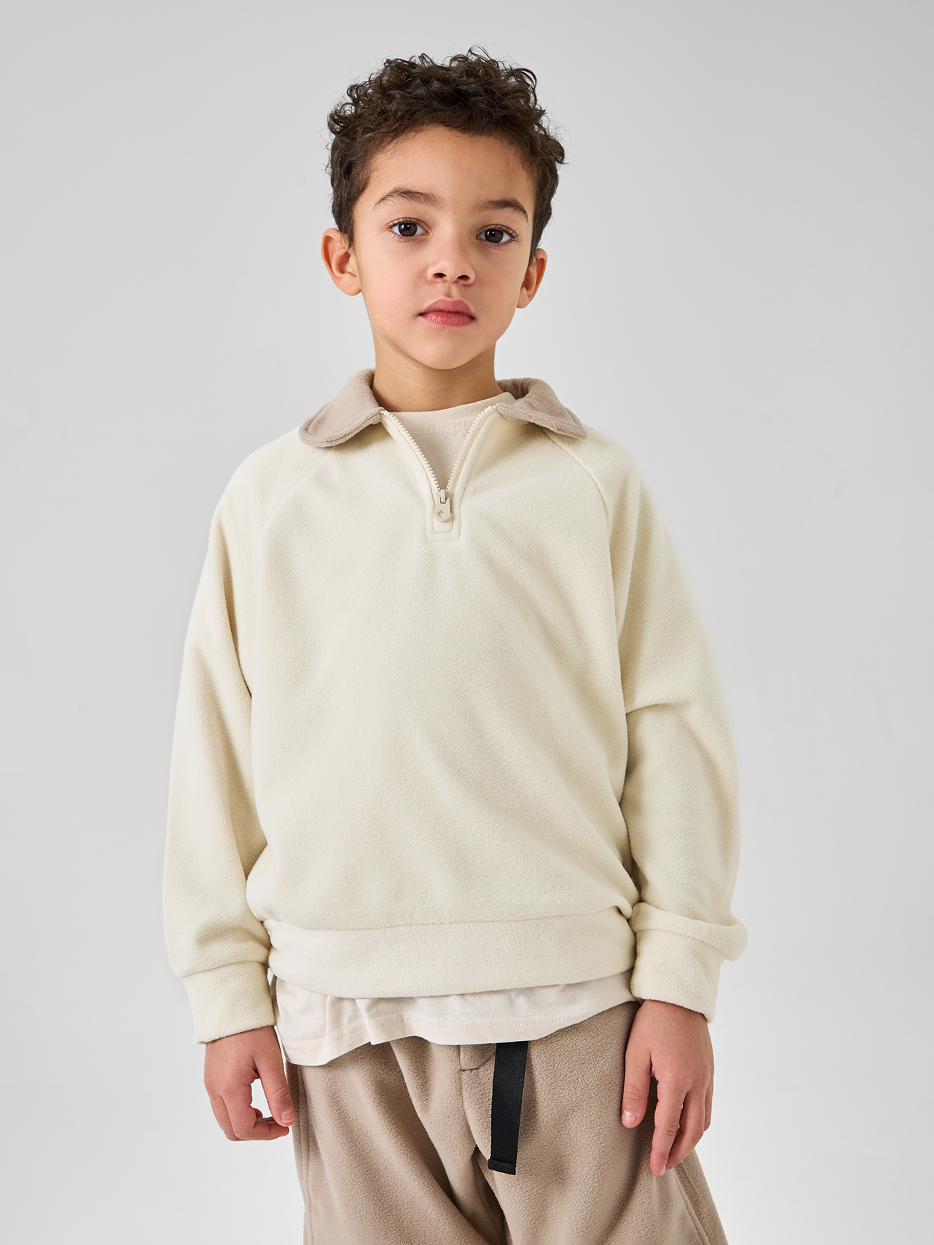 Джемпер флисовый модель «поло» детский