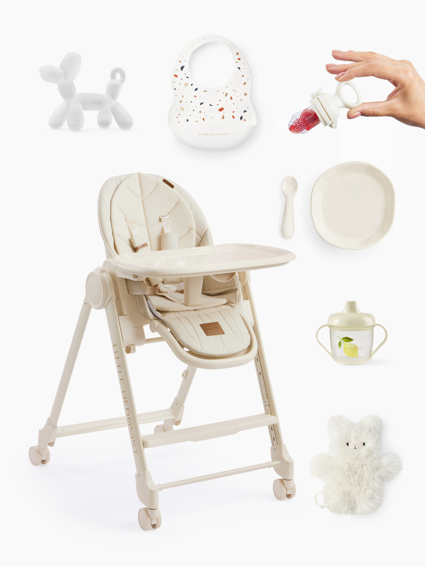 Стул для кормления BERNY LUX milky в наборе