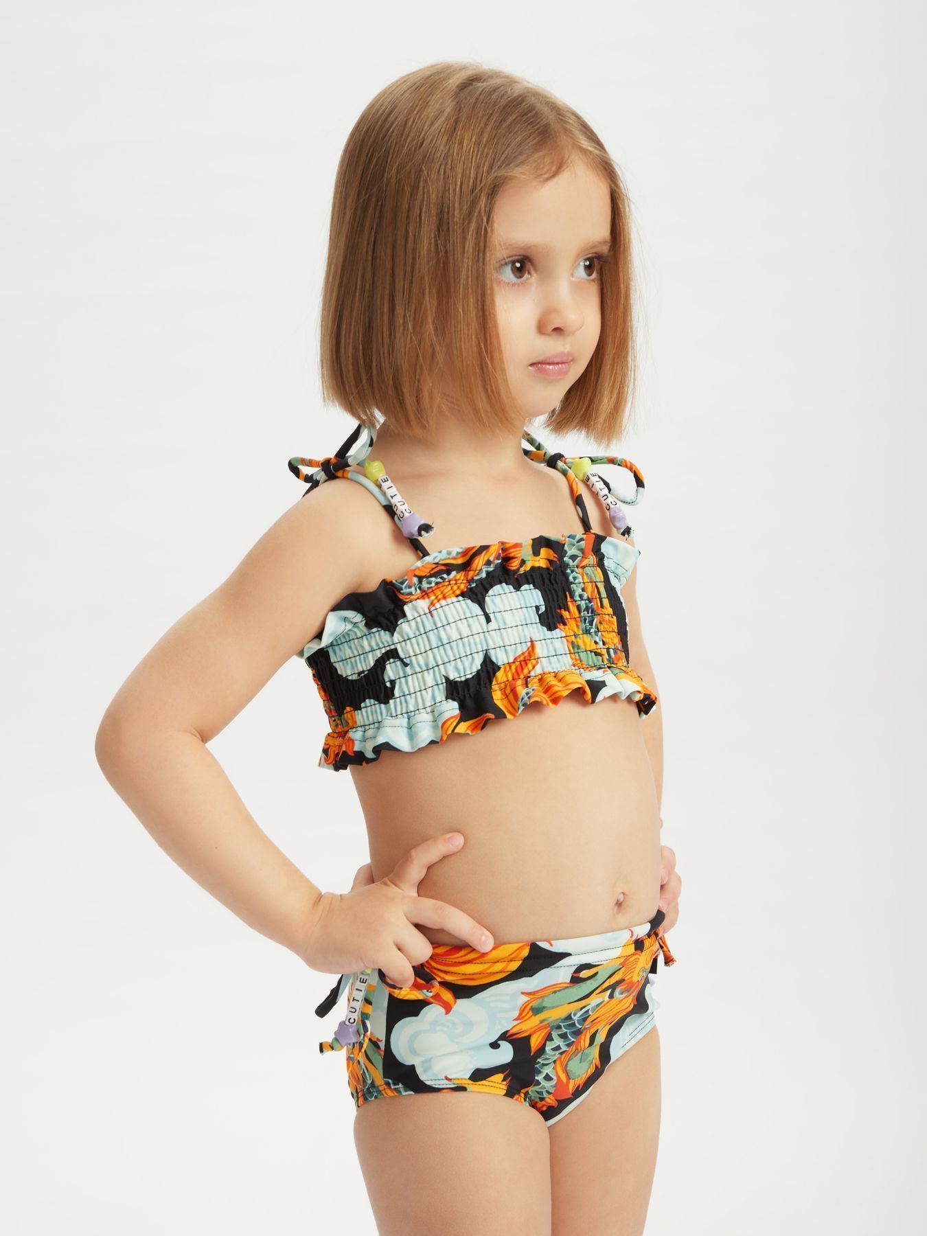 Купальник для девочек двухпредметный (лиф купальный, плавки)