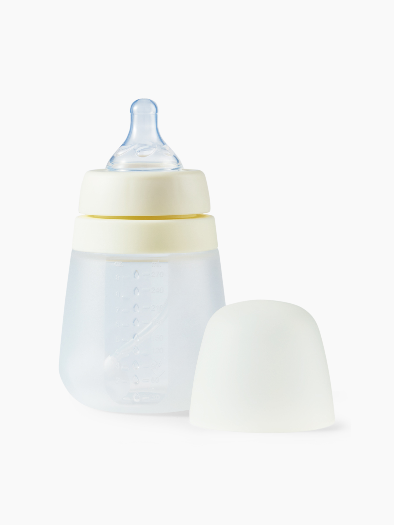 Бутылочка силиконовая с крышкой и 2 силиконовыми сосками, 270 мл