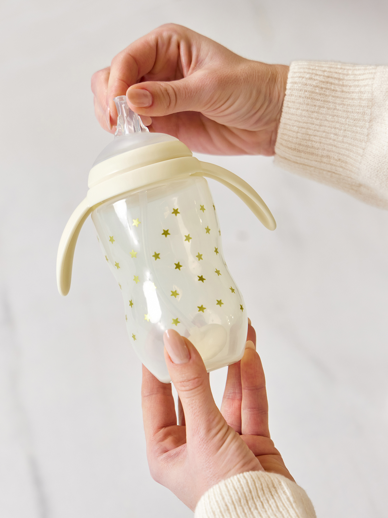 Поильник с трубочкой и ручками, 360 мл