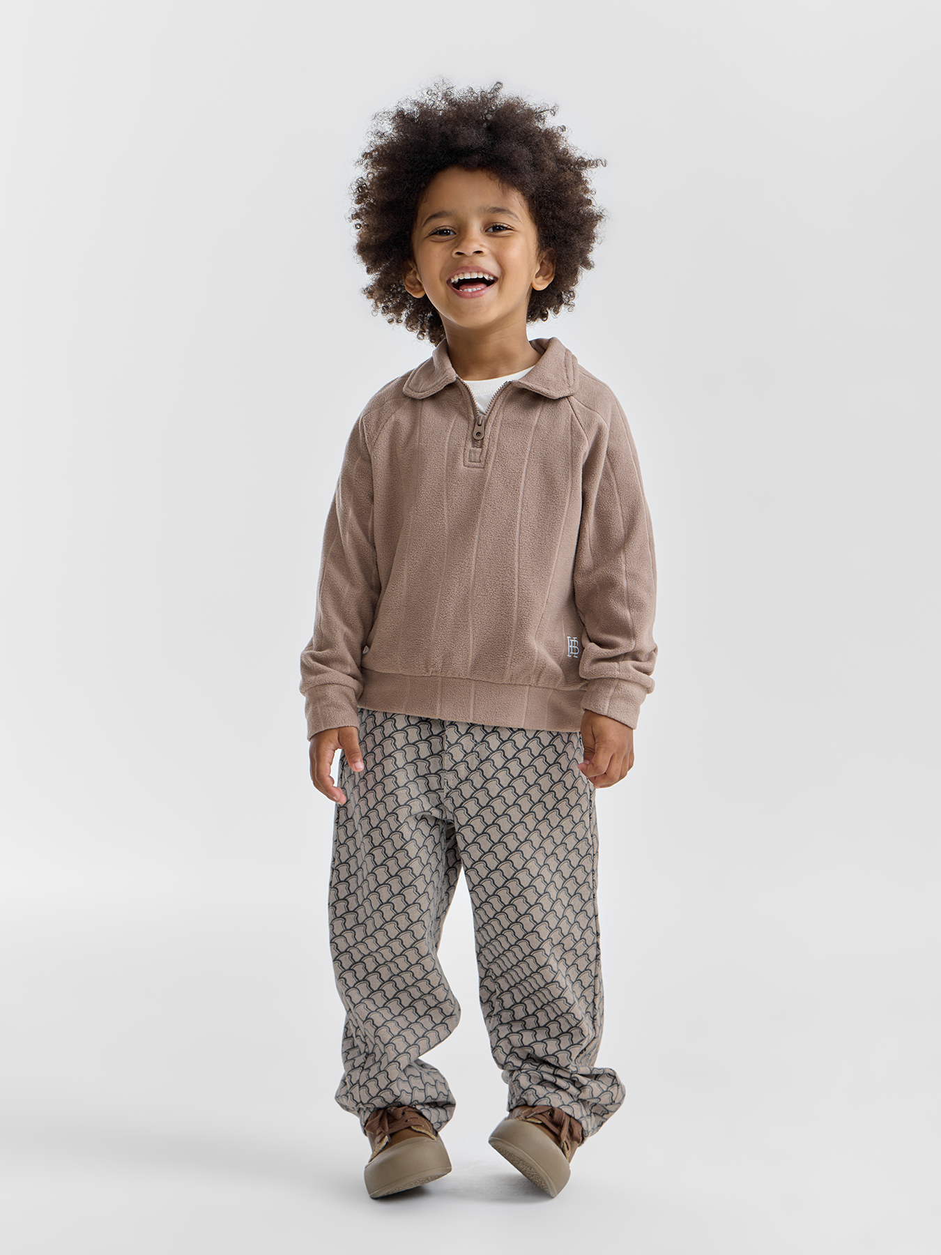 Джемпер флисовый модель «поло» детский