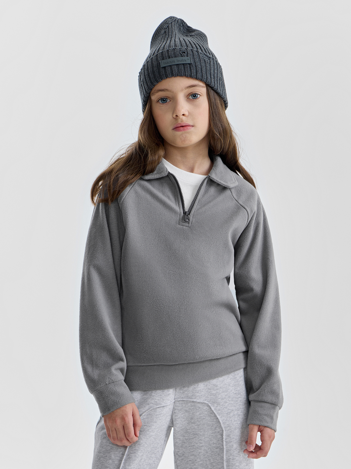 Джемпер флисовый модель «поло» детский