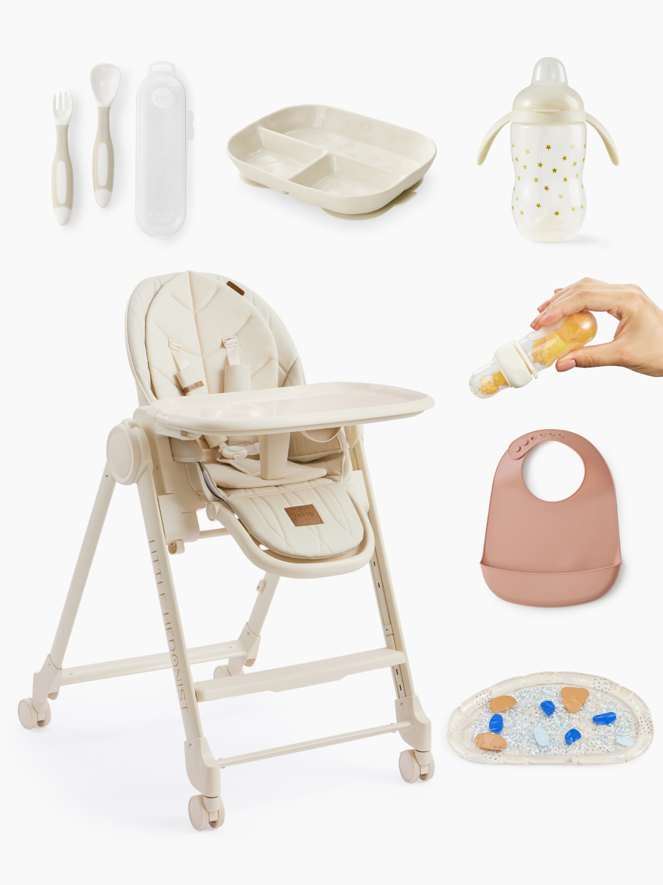 Набор со стульчиком для кормления BERNY LUX beige new