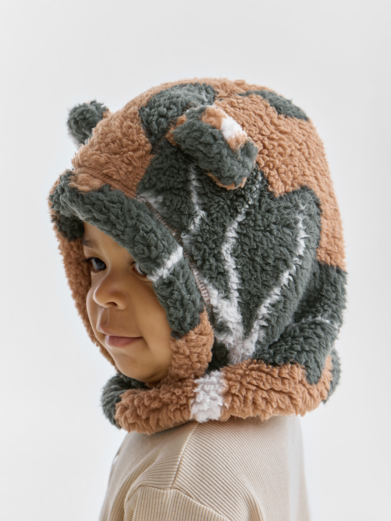 Шапочка-шлем детская флисовая