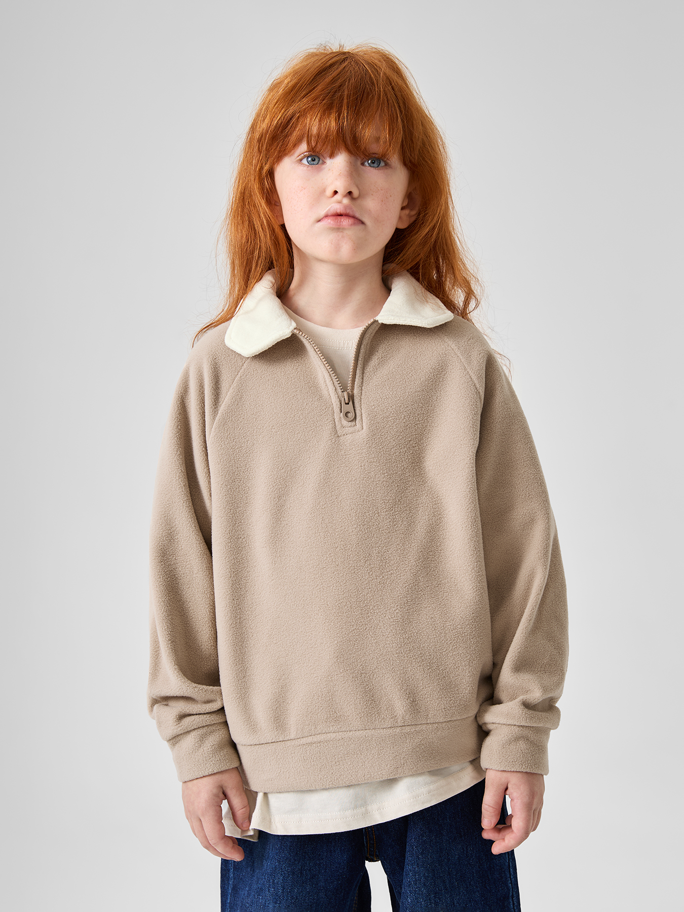 Джемпер флисовый модель «поло» детский