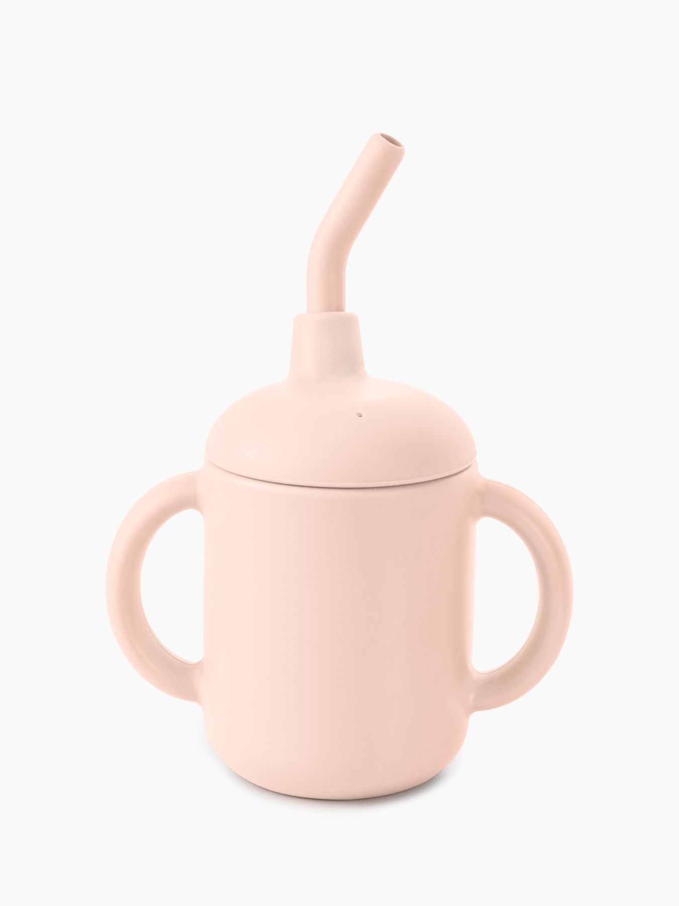 Силиконовый поильник с ручками и трубочкой