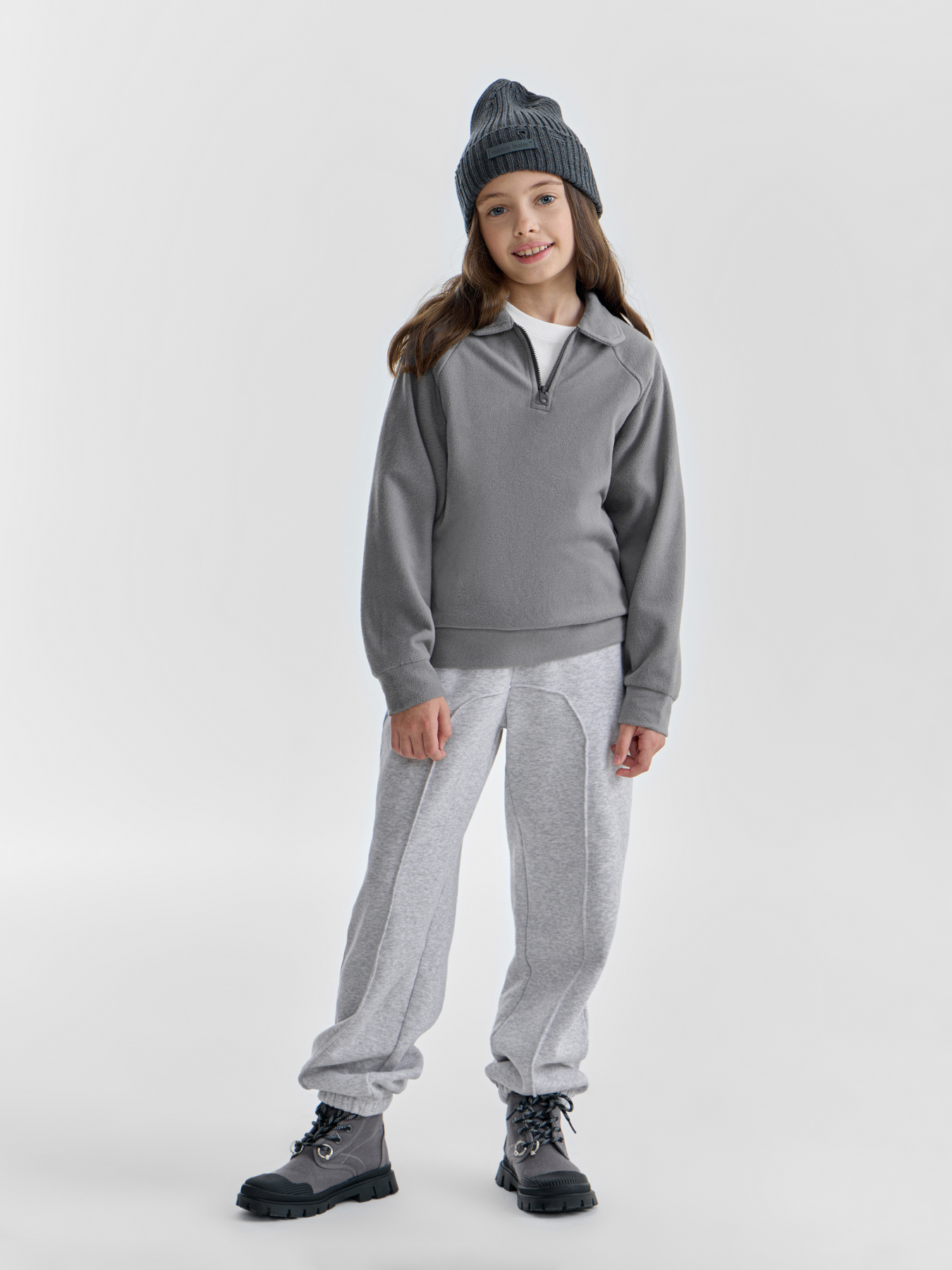 Джемпер флисовый модель «поло» детский