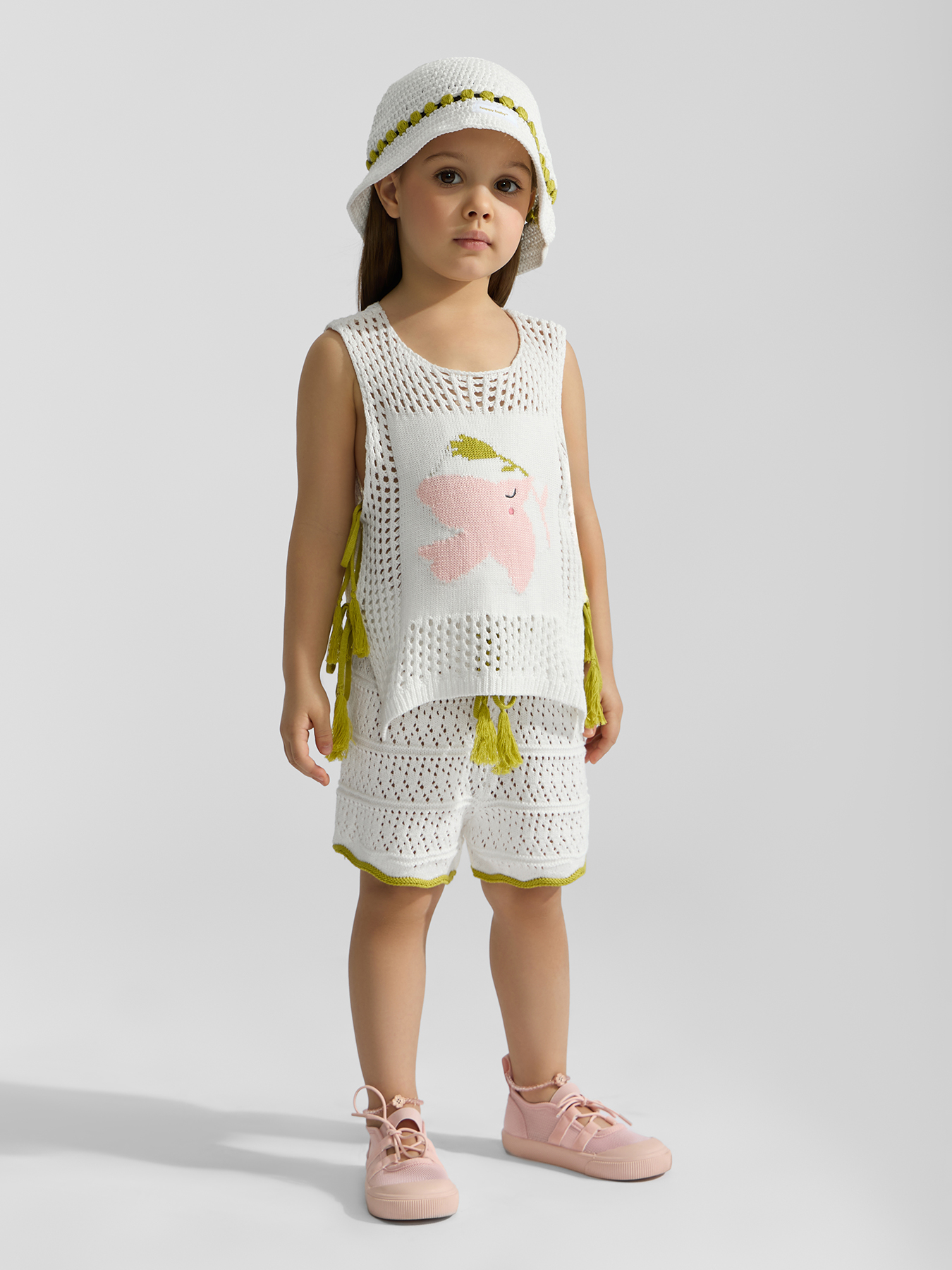 Комплект майка, шорты и панама для девочки