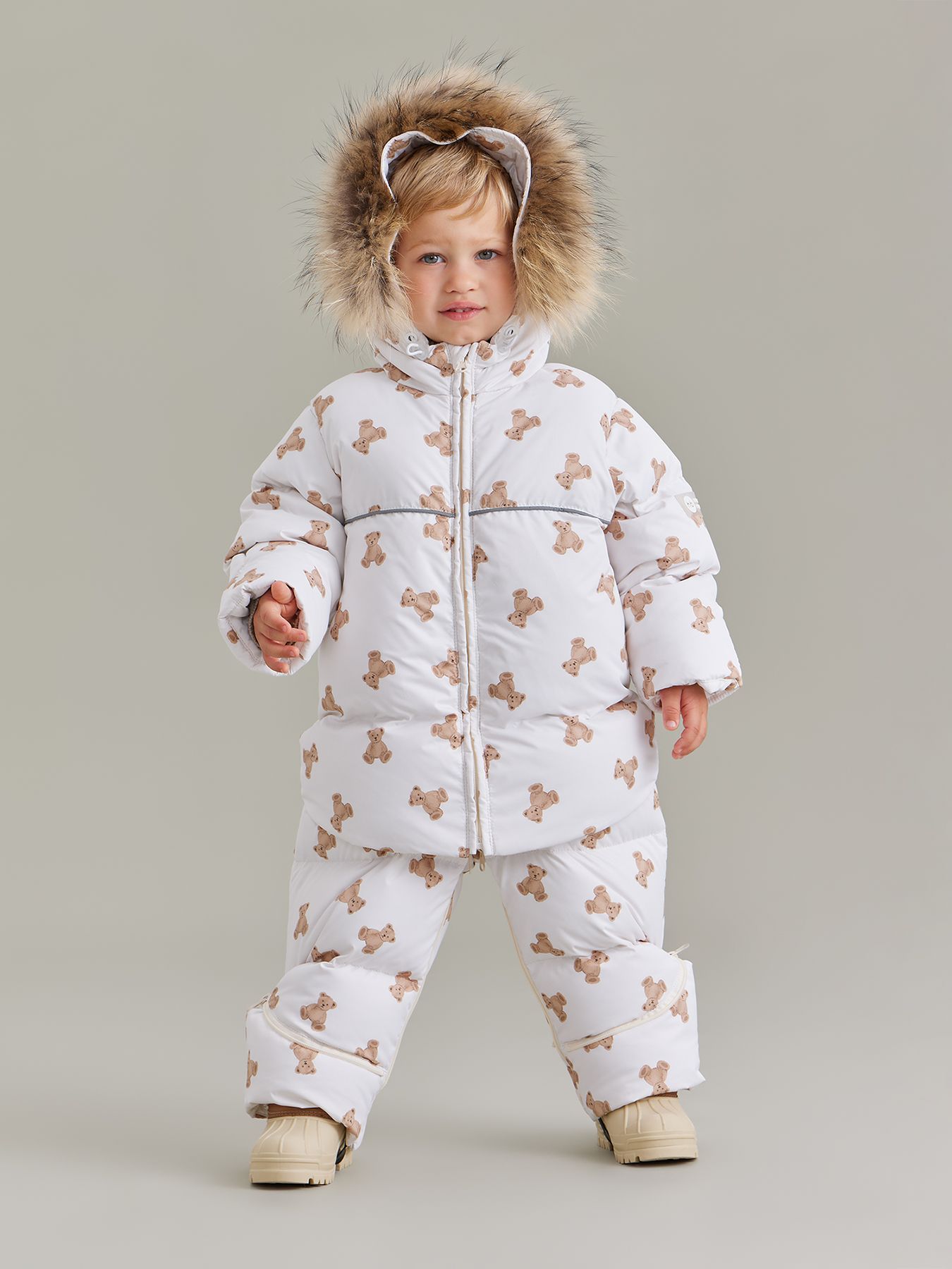 Комбинезон-трансформер детский с натуральной опушкой