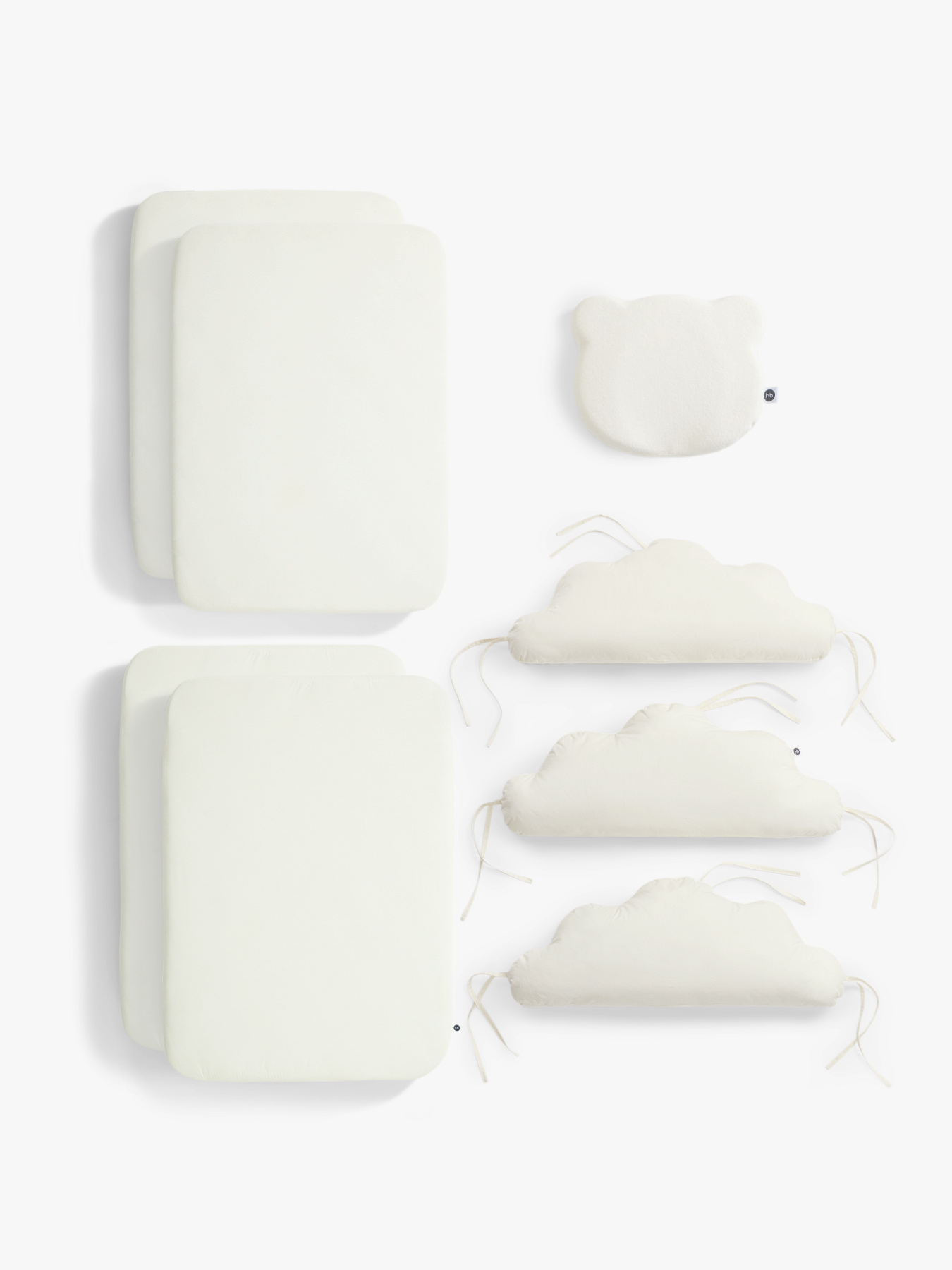 Набор в кроватку для новорожденного (молочный)