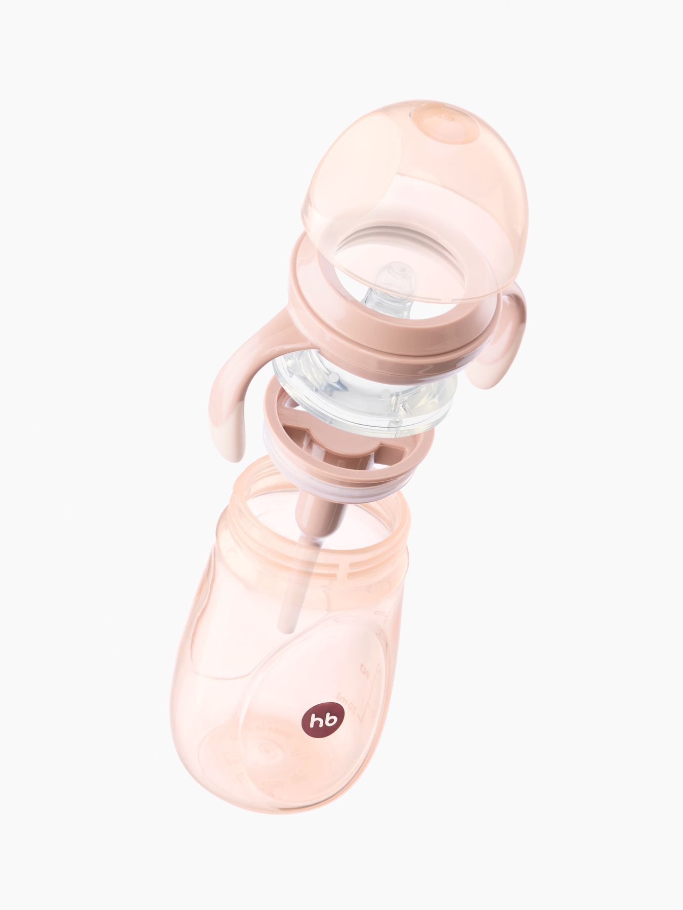 Бутылочка с ручками и силиконовой соской 300 мл. (pink)