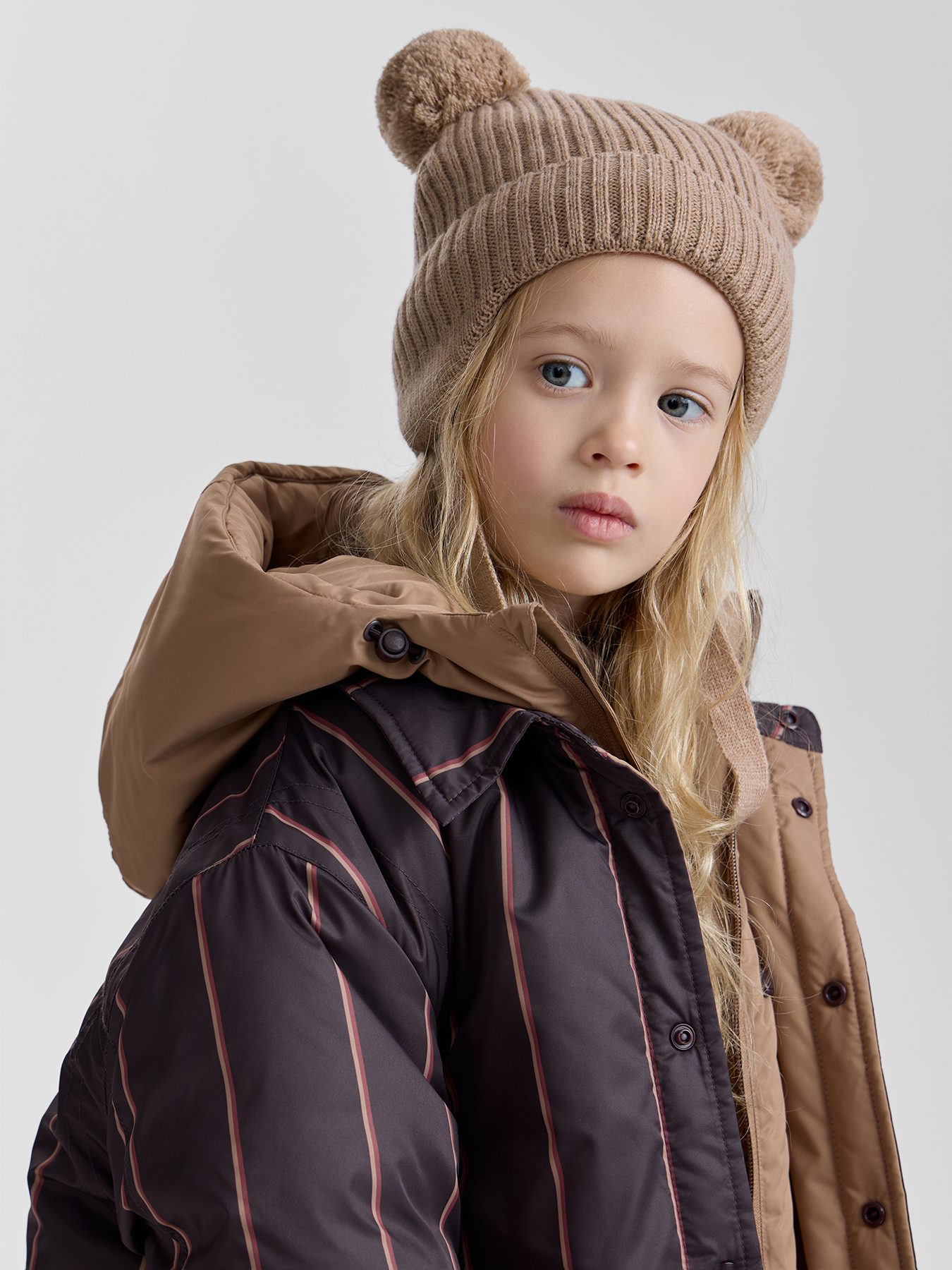 Шапка детская зимняя серый / grey, 48–50